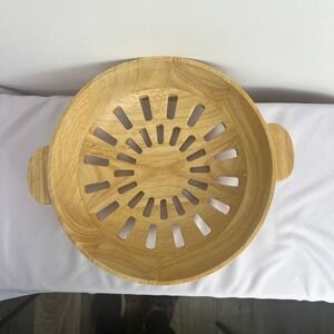 Hearth & Hand Magnolia Rubber Wood Decorative Bowl Fruit Basket Tray